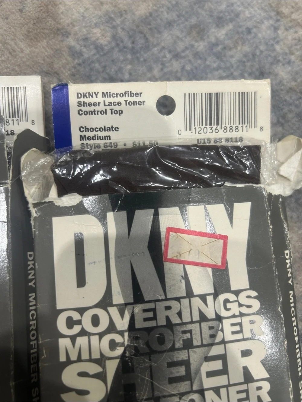 4 Vintage DKNY Microfiber Control Top sheer lace toner #649 chocolate medium